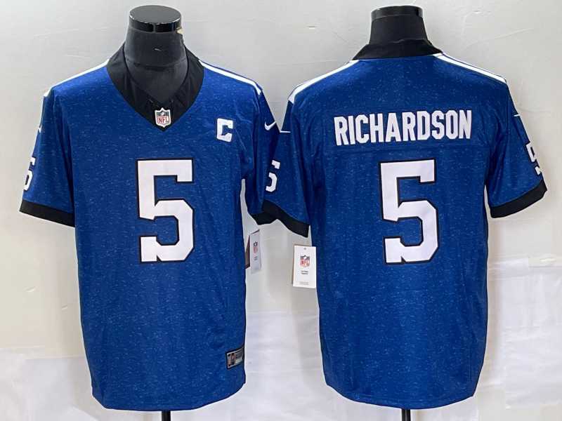 Men & Women & Youth Indianapolis Colts #5 Anthony Richardson Royal 2023 FUSE Indiana Nights Limited Stitched Jersey